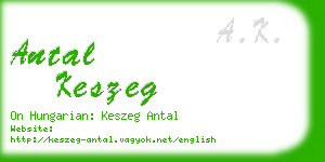 antal keszeg business card